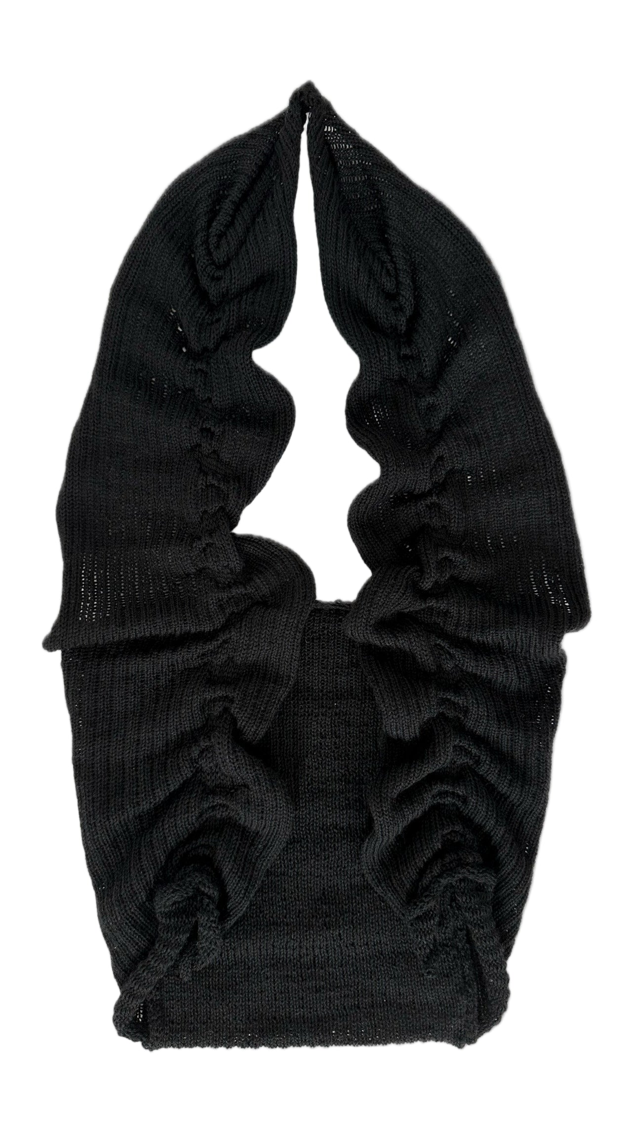 RUFFLE HALTER TOP - BLACK