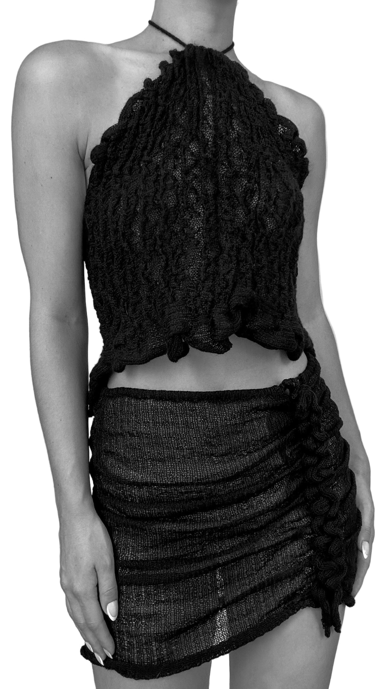GATHERED SIDE MINI SKIRT