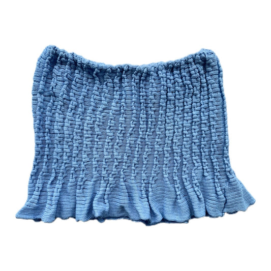 RUFFLE MINI SKIRT - LIGHT BLUE