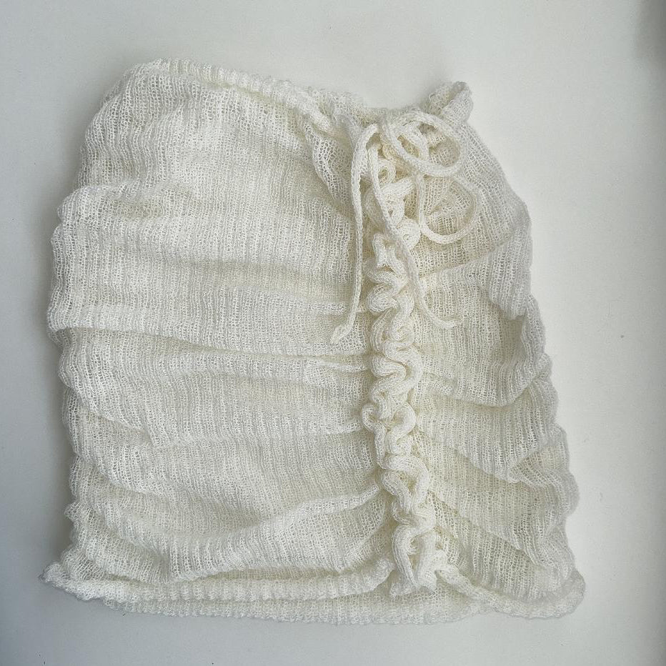 GATHERED SIDE MINI SKIRT