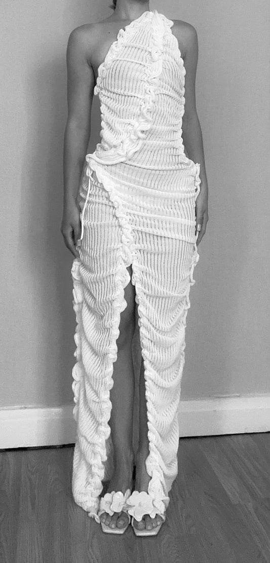 ONE SHOULDER MAXI DRESS - WHITE