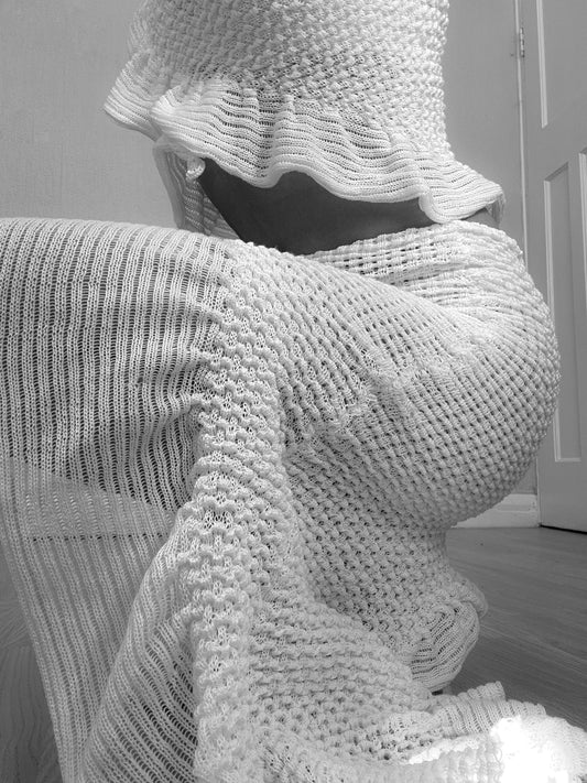 RUFFLE ASYMMETRIC MAXI SKIRT